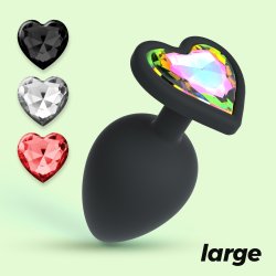 CRUSHIOUS Cuore Analplug mit 4 Ziersteinen in Herzform L...