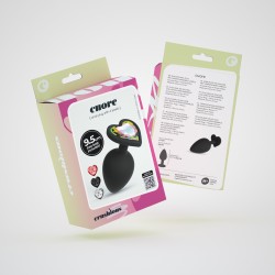 CRUSHIOUS Cuore Analplug mit 4 Ziersteinen in Herzform L Ø 4,2 cm Schwarz