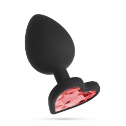 CRUSHIOUS Cuore Analplug mit 4 Ziersteinen in Herzform L Ø 4,2 cm Schwarz