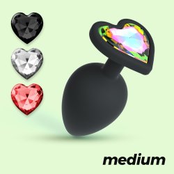 CRUSHIOUS Cuore Analplug mit 4 Ziersteinen in Herzform M...