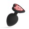 CRUSHIOUS Cuore Analplug mit 4 Ziersteinen in Herzform S Ø 2,7 cm Schwarz