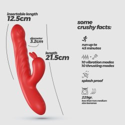 CRUSHIOUS Lapin Rabbit Vibrator mit Stossfunktion Rot