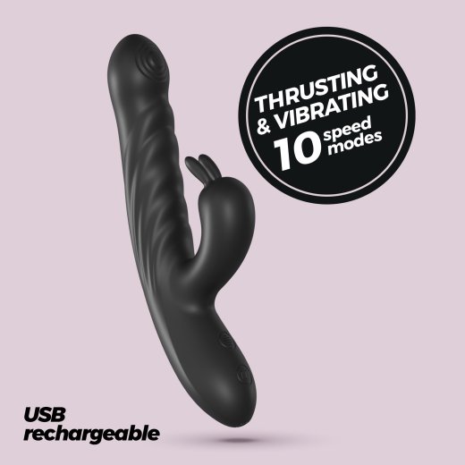 CRUSHIOUS Lapin Rabbit Vibrator mit Stossfunktion Schwarz