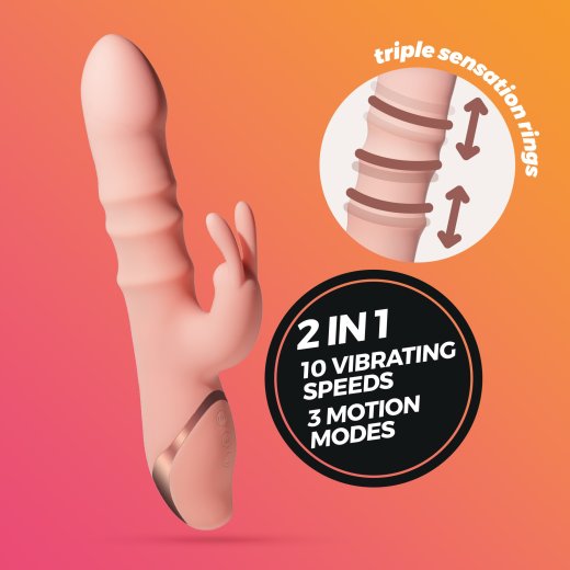 CRUSHIOUS Ringlord Rabbit Vibrator mit Stimulationsringen Rosa