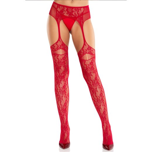 LEG AVENUE Garterbelt Stockings One Size Rot