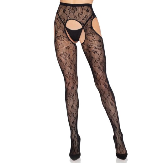 LEG AVENUE Bloom Netz Strumpfhose One Size Schwarz