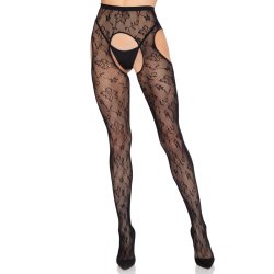 LEG AVENUE Bloom Netz Strumpfhose One Size Schwarz