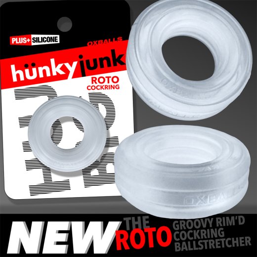 HÜNKYJUNK ROTO Grooved Cockring Clear Steam