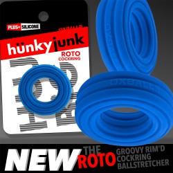 HÜNKYJUNK ROTO Grooved Cockring Teal Fizz