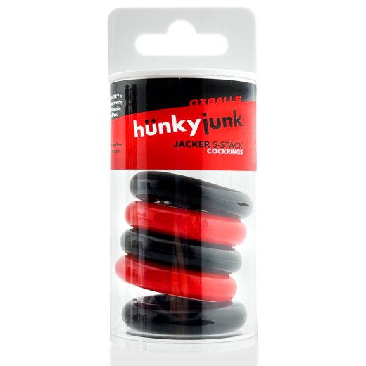 HÜNKYJUNK JACKER 5-Stack Cockrings Rot/Schwarz