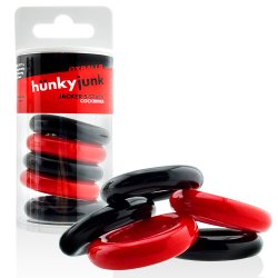 HÜNKYJUNK JACKER 5-Stack Cockrings Rot/Schwarz