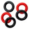 HÜNKYJUNK JACKER 5-Stack Cockrings Rot/Schwarz