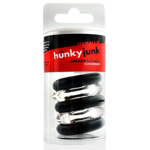 HÜNKYJUNK JACKER 5-Stack Cockrings Clear/Schwarz