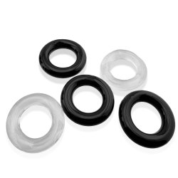 HÜNKYJUNK JACKER 5-Stack Cockrings Clear/Schwarz