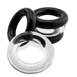 HÜNKYJUNK JACKER 5-Stack Cockrings Clear/Schwarz