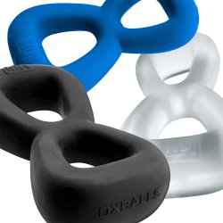 HÜNKYJUNK BOOMERANG Cockring mit Nut-Tugger Black Fog