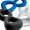 HÜNKYJUNK BOOMERANG Cockring mit Nut-Tugger Black Fog