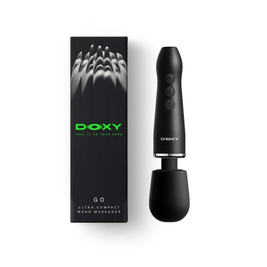 DOXY Go Mini-Wand-Massager aus Aluminium Schwarz
