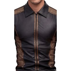 NEK Shirt im Wetlook Schwarz/Bronze