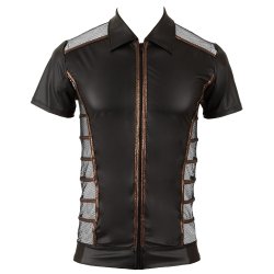 NEK Shirt im Wetlook Schwarz/Bronze