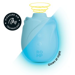 ROMP Rose Glow Klitoral Pulsator mit Pleasure Air Technologie Blau