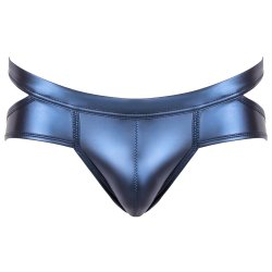 SVENJOYMENT Slip mit Cut-Outs Metallic-Blau