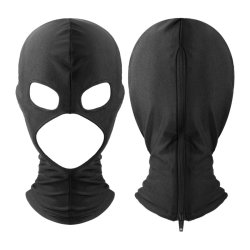 BDSMASTER Open Zip-Maske Schwarz