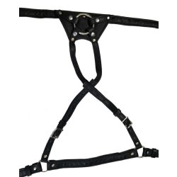 THE VICE Crotch Rocket Strap-On Harness aus Leder Schwarz