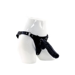 KIOTOS Cox Leder Strap-On Set mit Monstar Yeti Dildo Schwarz
