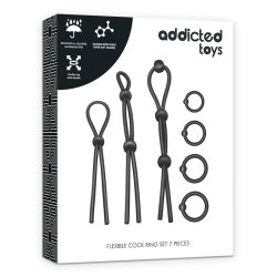 ADDICTED TOYS Penisring 7er-Set aus Silikon Schwarz