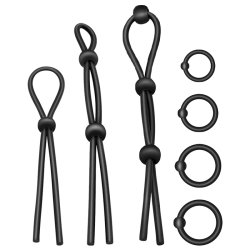 ADDICTED TOYS Penisring 7er-Set aus Silikon Schwarz