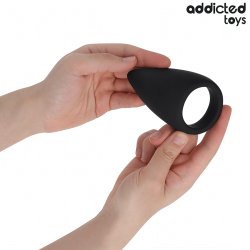 ADDICTED TOYS Teardrop Cockring aus Silikon Schwarz