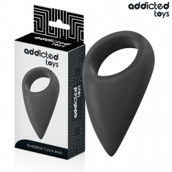 ADDICTED TOYS Teardrop Cockring aus Silikon Schwarz