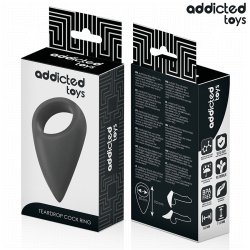 ADDICTED TOYS Teardrop Cockring aus Silikon Schwarz