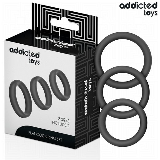 ADDICTED TOYS Penisring 3er-Set Fat Schwarz