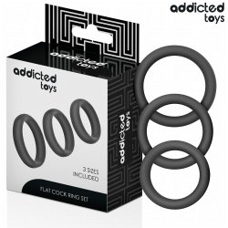 ADDICTED TOYS Penisring 3er-Set Fat Schwarz