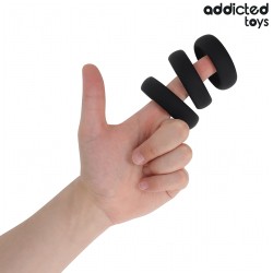 ADDICTED TOYS Penisring 3er-Set Fat Schwarz