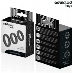 ADDICTED TOYS Penisring 3er-Set Fat Schwarz