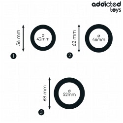 ADDICTED TOYS Penisring 3er-Set Fat Schwarz