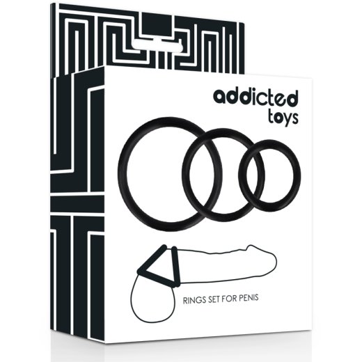 ADDICTED TOYS Penisring 3er-Set Dünn Schwarz