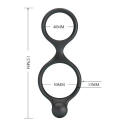 CRAZY BULL Florian Penis- & Hodenring mit Perineum-Stimulator aus Silikon Schwarz