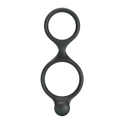 CRAZY BULL Florian Penis- & Hodenring mit Perineum-Stimulator aus Silikon Schwarz