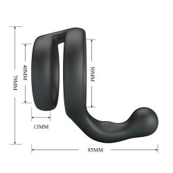 CRAZY BULL Yancy Penis- & Hodenring mit Perineum-Stimulator aus Silikon Schwarz