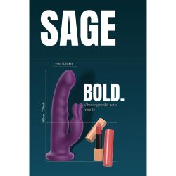 DREAM TOYS BOLD Strap-On Dildo Sage mit Vibration, Rotation & Fernbedienung Ø 4.0 cm Violett
