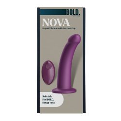DREAM TOYS BOLD Strap-On Dildo Nova mit Vibration & Fernbedienung Ø 3.5 cm Violett