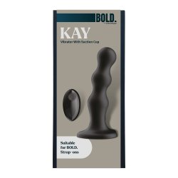 DREAM TOYS BOLD Strap-On Dildo Kay mit Vibration & Fernbedienung Ø 4.0 cm Schwarz
