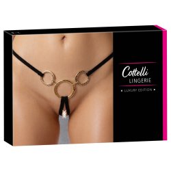 COTTELLI LINGERIE Offener String mit Schmuckringen OS