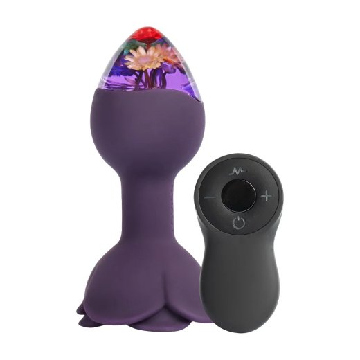 LOVISS Posy Garden Anal-Plug mit Vibration & Fernbedienung Violett
