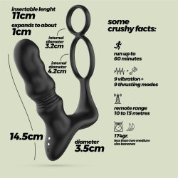 CRUSHIOUS Crixus Prostata Vibrator mit Fernbedienung Schwarz