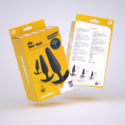 CRUSHIOUS Tic Tac Toe Anal-Plug 3er-Set Schwarz